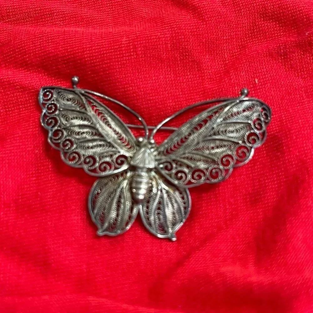 Butterfly VTG Antique Silver 950 Pin Brooch Estate RARE
